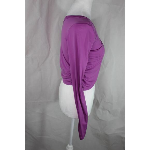 Free People FP movement wrap long sleeve shirt mauve purple rouching XS - Picture 13 of 13